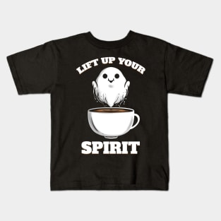 Coffee Cup To Lift Up Your Spirit Ghost Halloween Kids T-Shirt